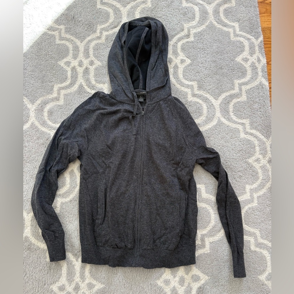 Men’s Banana Republic Charcoal Zip-Up Hoodie